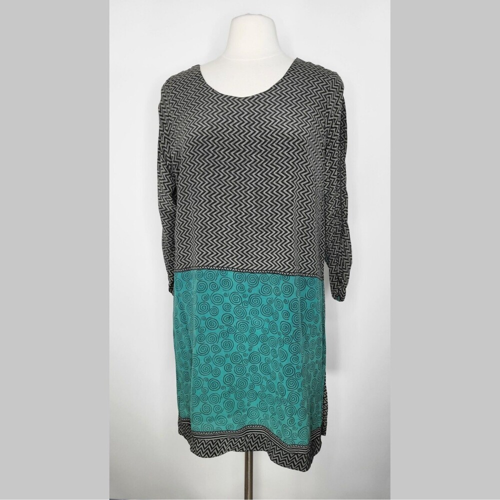 INDIE ELLA Tunic Top Silk Lagenlook Size M / L Mixed Print Bohemian Upcycled